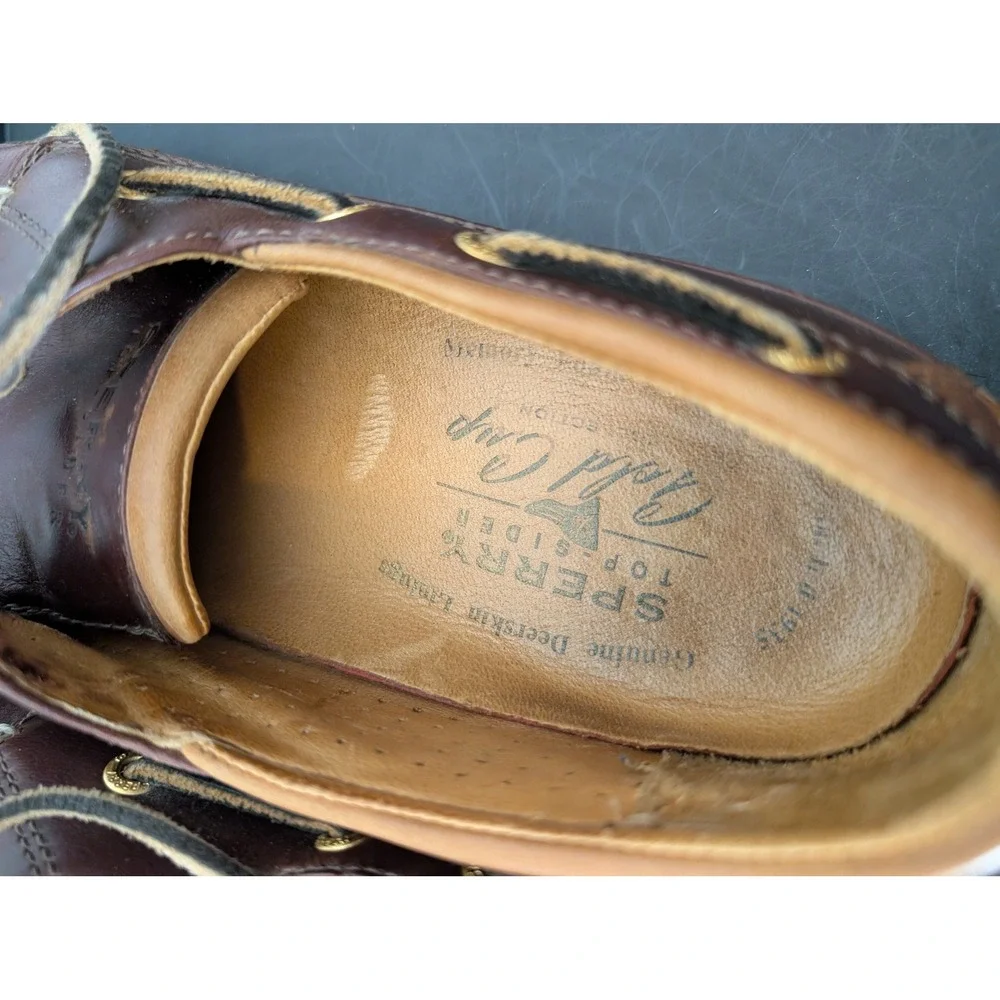 Sperry Top-Sider Gold Cup Mens 8M Brown Leather Boat Shoes Authentic Original